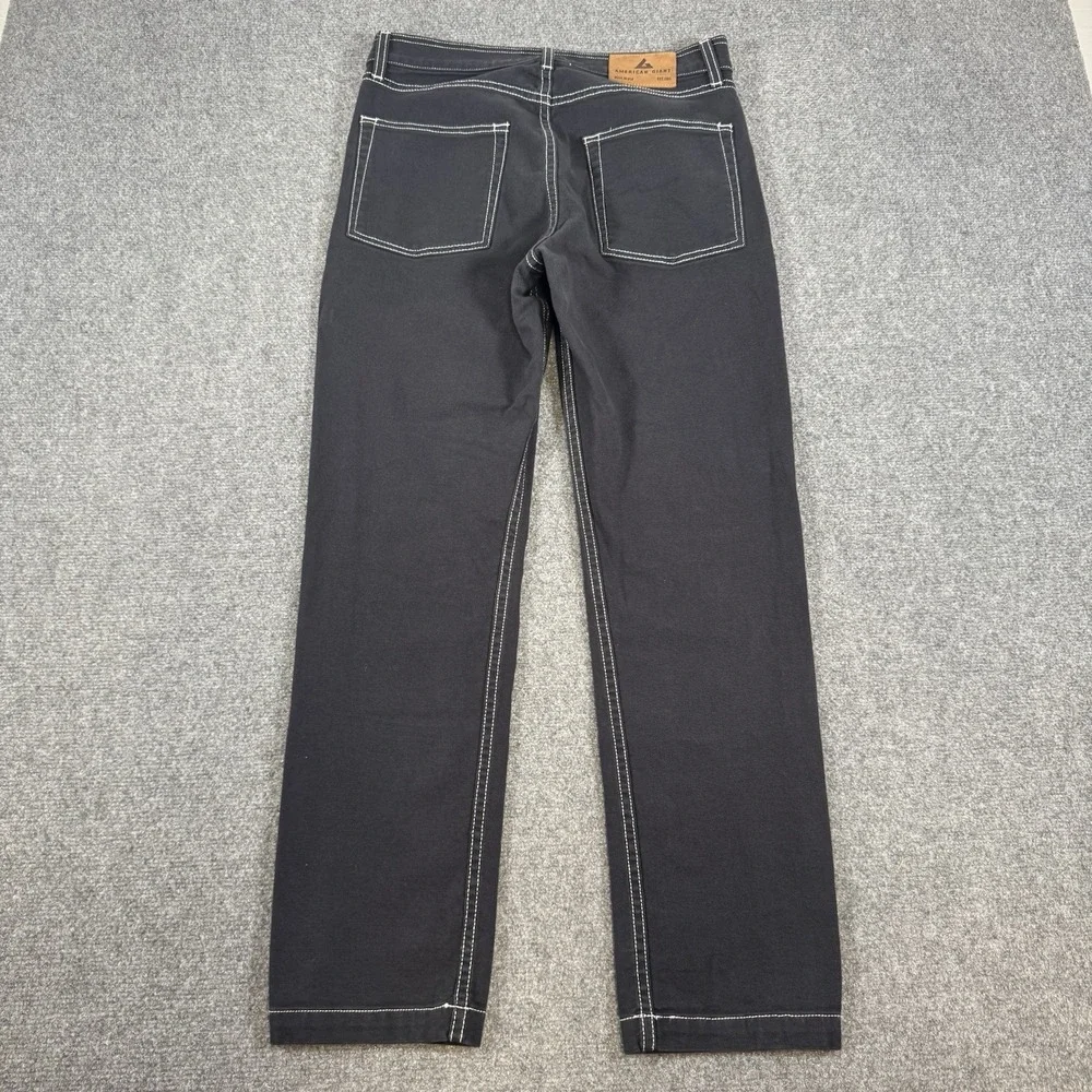 American Giant Jeans Mens 30x30 Charcoal Black Roughneck Stretch Canvas Straight